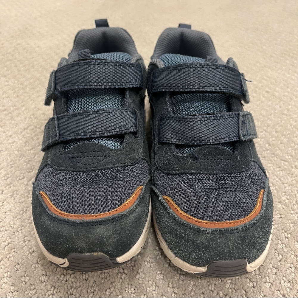 Barely Worn Kids Stride Rite Brighton Navy and Brown Sneakers